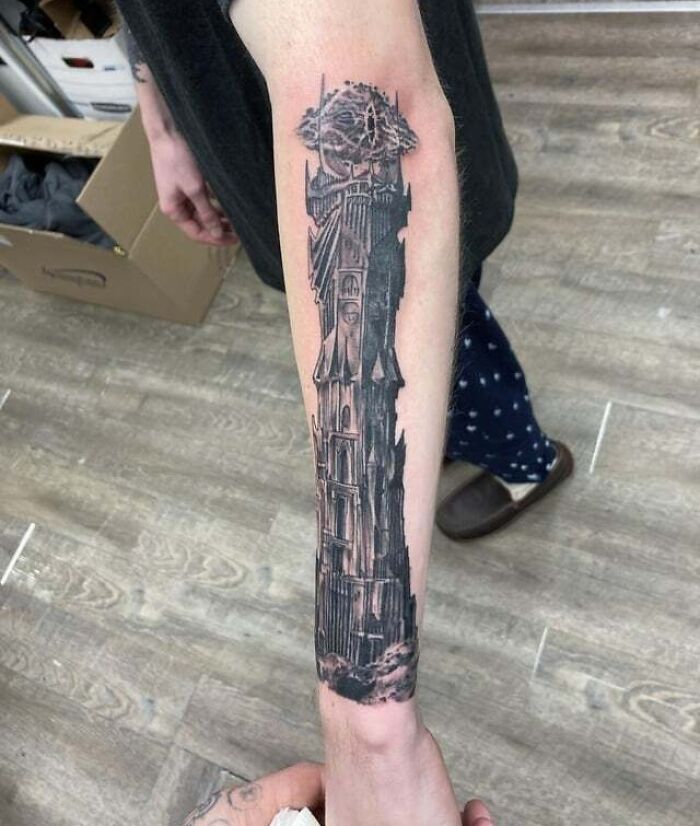 The Tower Of Sauron arm tattoo