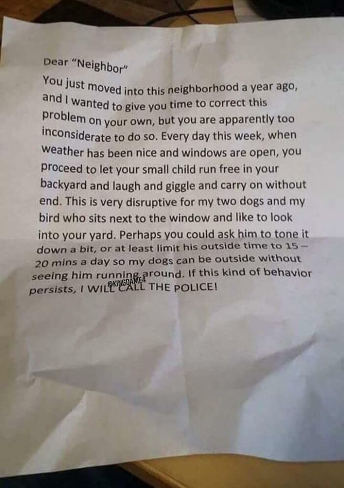 Keep Your Kids Inside Or Ill Call The Cops (Found On Facebook)