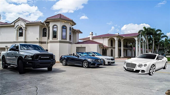Can't Have The Public Thinking They're ~poor~ For Only Having A Truck, Beamer, And Benz In The Driveway, Better Add A Bentley!