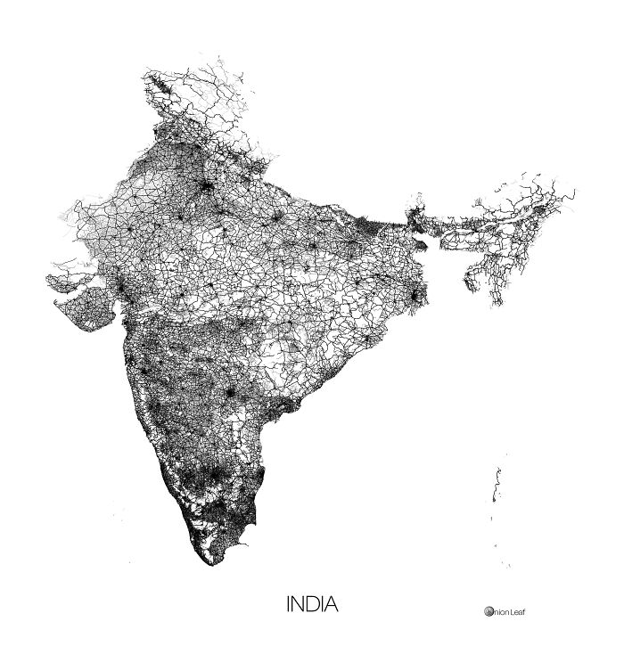 Map Of India From All Its Roads