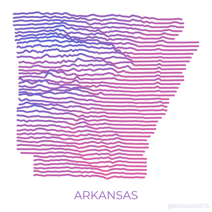 Abstract Art Visualising Arkansas Topography