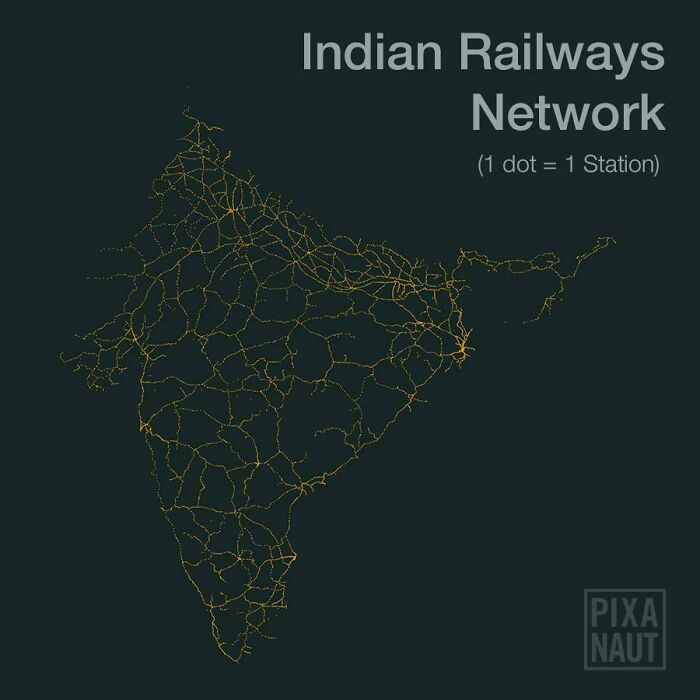 Indian Railway Network Visualized By Stations