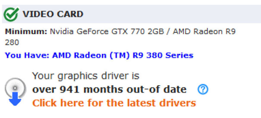 Damn Forgot To Update My Graphics Card Driver For The Last 78 Years My Bad
