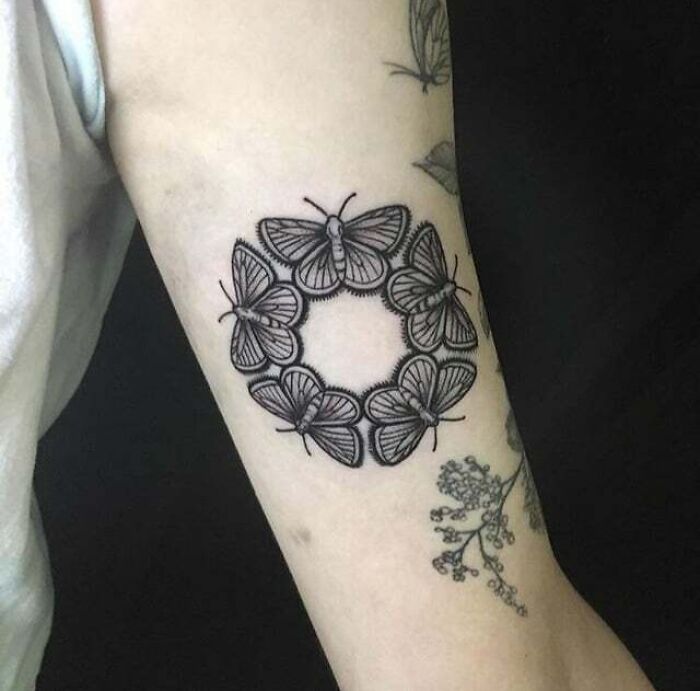 Butterfly Mandala arm Tattoo