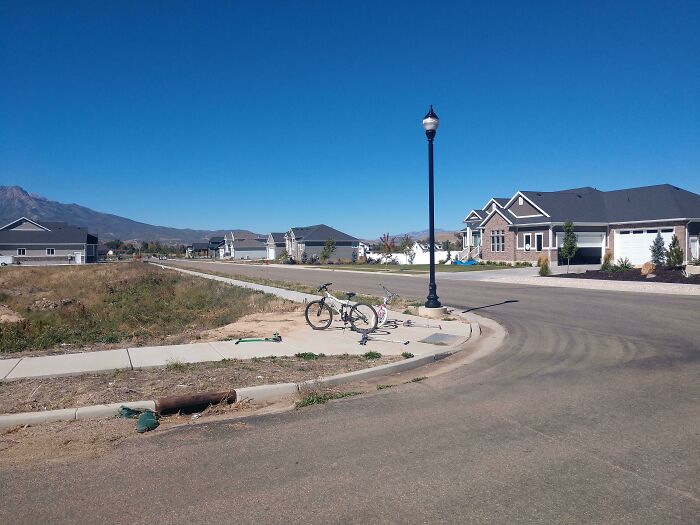 A Sterile Wasteland Where Kids Have To Bike To Their Bus Stop
