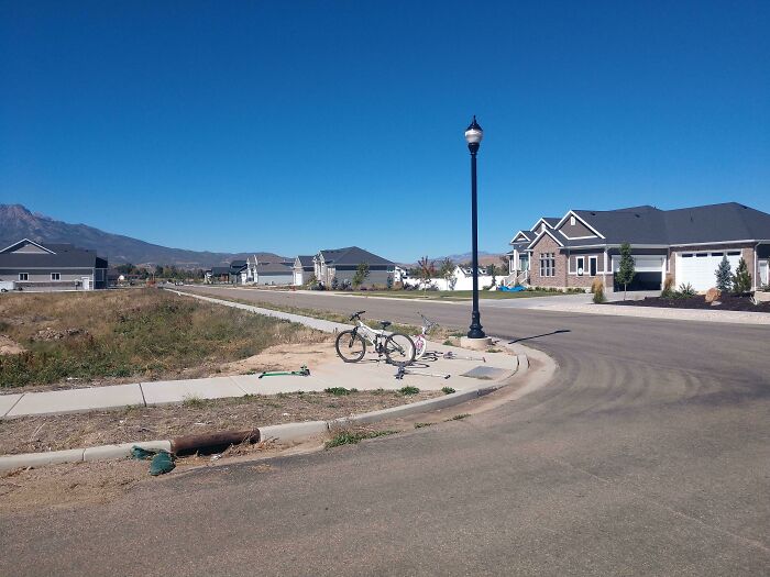 A Sterile Wasteland Where Kids Have To Bike To Their Bus Stop