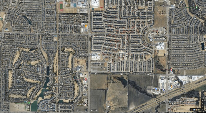 Dfw Is One Of The Worst Suburban Hells, 300 Sq. Mi (Larger Than Singapore) Of Non-Stop Single-Family Mc Mansions That Only Take A Break For Highways. Lived There For 5 Years, Loathed It But Only Realized What Was Wrong With It After Discovering "Notjustbikes" Videos On Yt