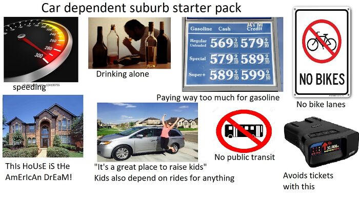 Car-Dependent Suburb Starter Pack
