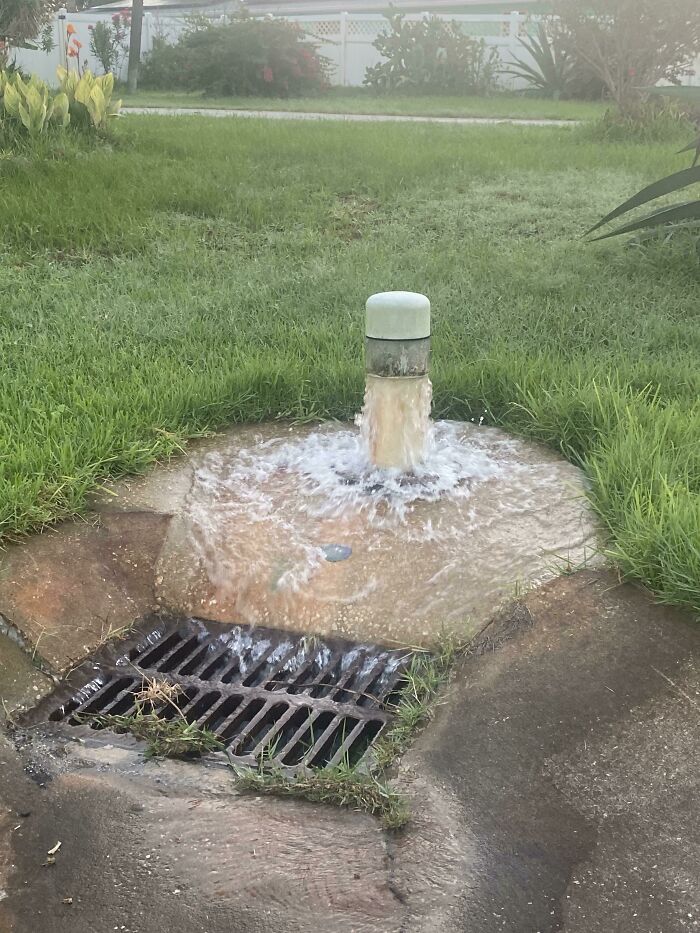 These Are Found On Street Corners In Daytona Beach. They Appear To Just Pump Water Up Only For It To Go Immediately To The Storm Drain. I Have Seen A Few Different Designs