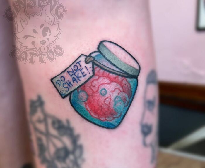Brain in the jar tattoo 