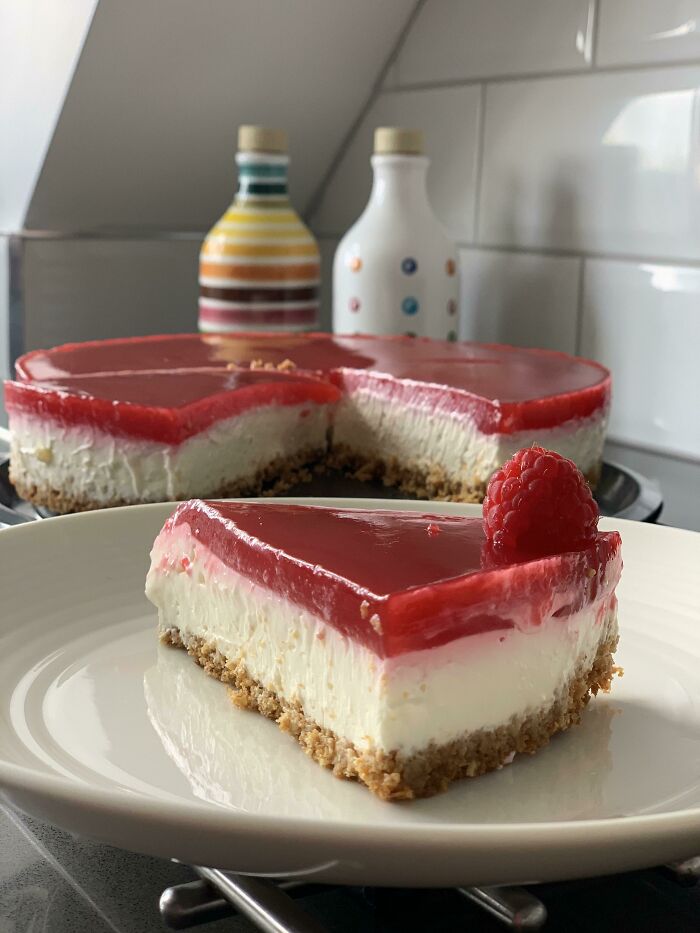 So Very Proud Of My Raspberry Lemon Cheesecake, Thought It’d Fit Here