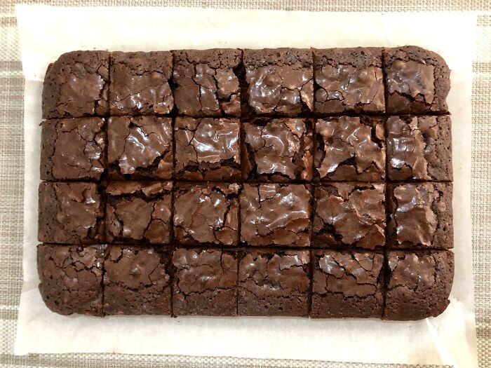 Something So Satisfying About Seeing That Shiny Crackled Brownie Top