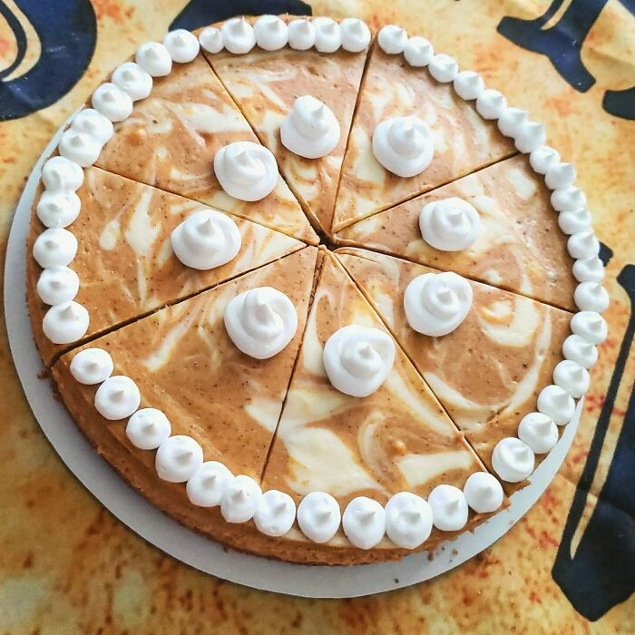 I Probably Don't Show My Work As Often As I Should, But This Is One I Think Is Too Cute To Not Share 🥺🎃🍰 Pumpkin Swirl Cheesecake Ft. My Ouija Board Tablecloth