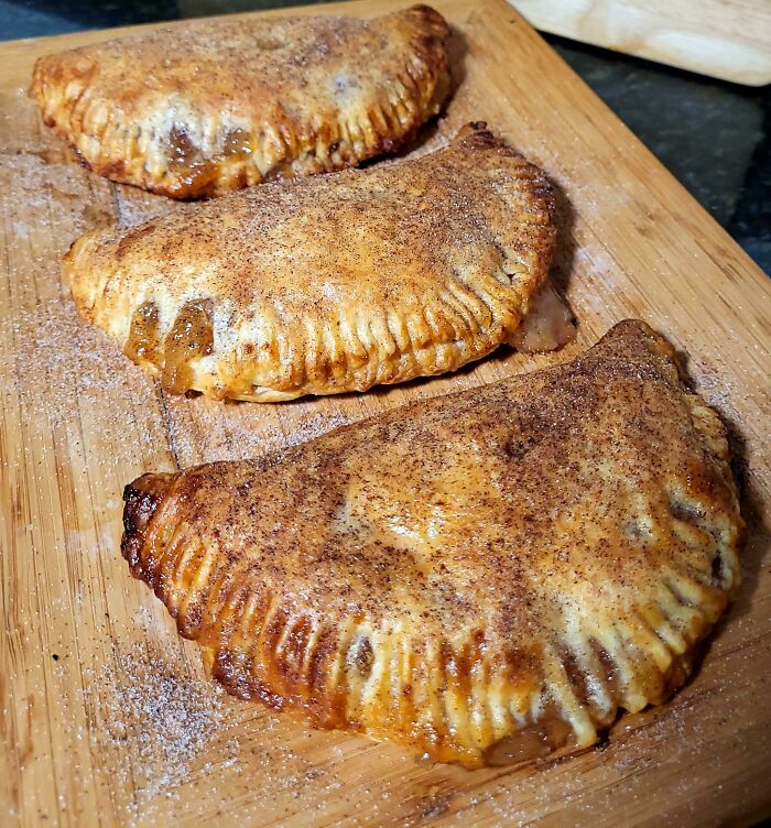 My Homemade Apple Turnovers Brushed With Melted Butter And Topped With Cinnamon Sugar