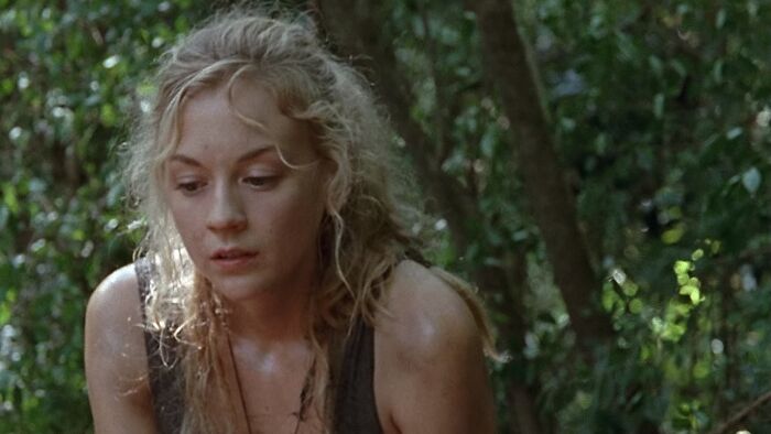 Beth Greene looking down