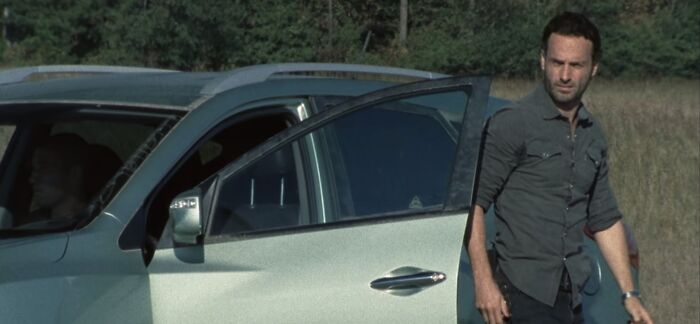Rick Grimes getting out of the car 