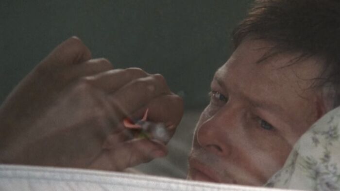 Daryl Dixon laying and looking outside