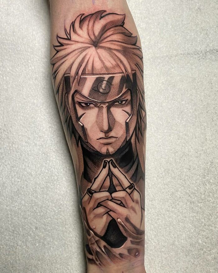 Tobirama angry From Naruto arm Tattoo