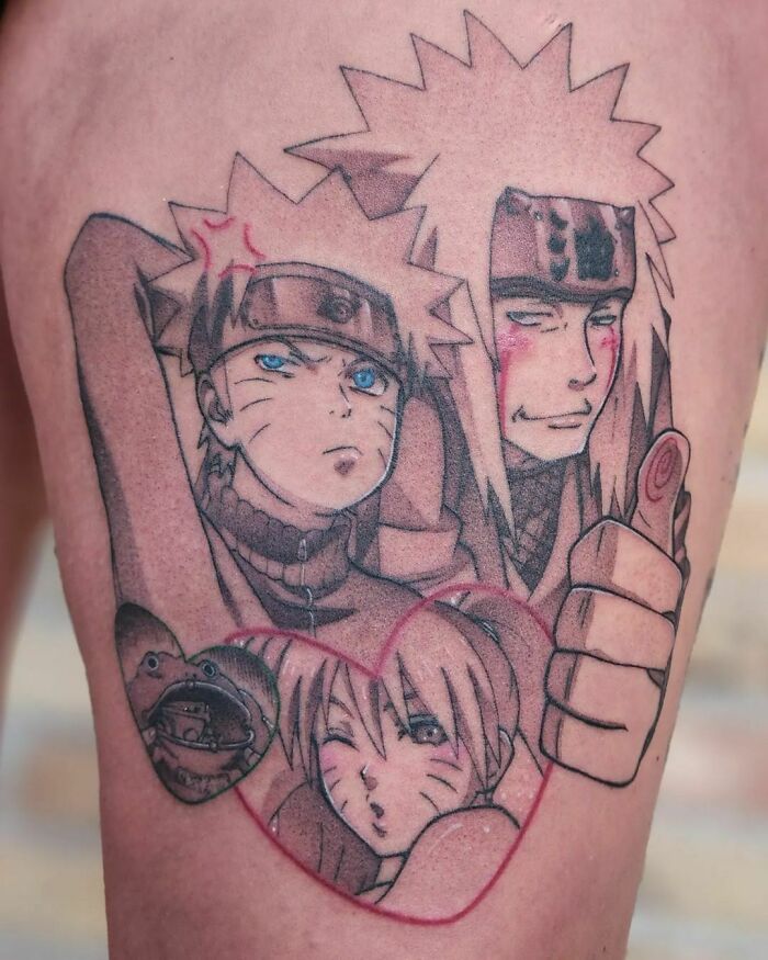 Jiraiya And Naruto funny Tattoo