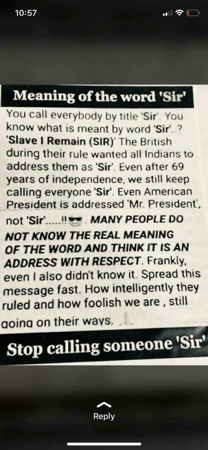 The Real Meaning Of The Word Sir !!