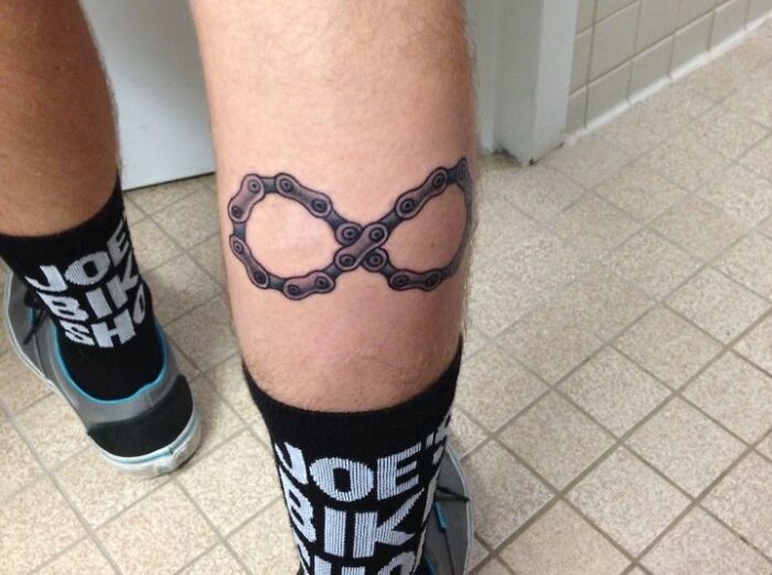 bike chain infinity tattoo