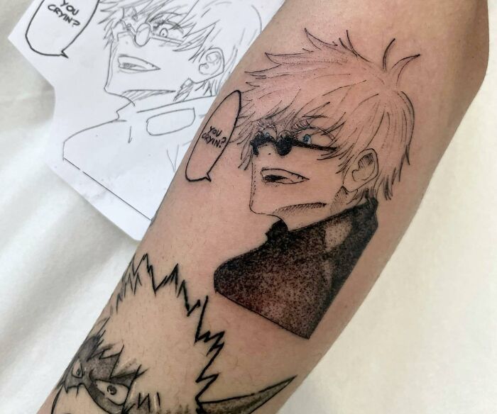 Satoru Gojo arm Tattoo From Jujutsu Kaisen