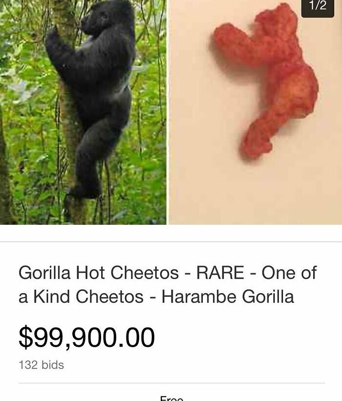 Harambe Shaped Cheeto | Rare Item | Will Provide "Turn Into Gorilla" Buff For 5 Minutes