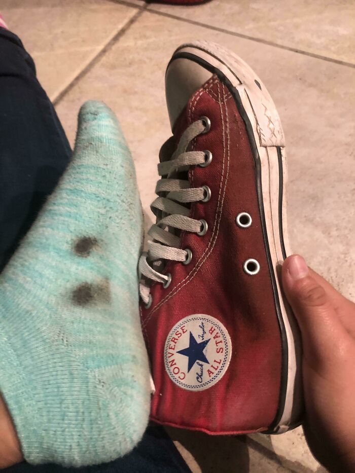 The Holes On These Converse When Stepping In Muddy Water