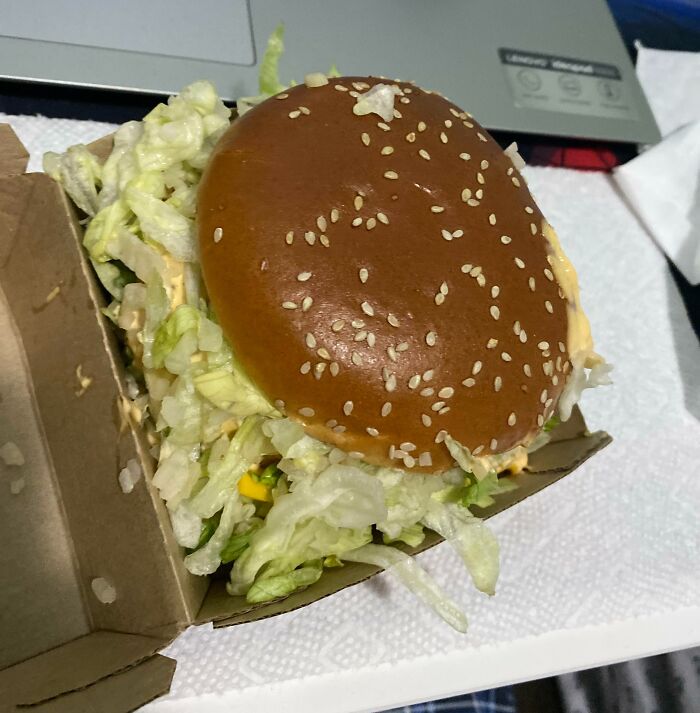 I Asked For Extra Lettuce In My Big Mac And They Filled The Entire Box Down To The Corners