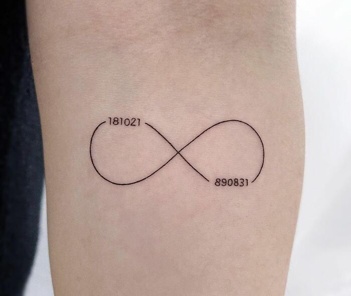 family members' birthdates infinity tattoo