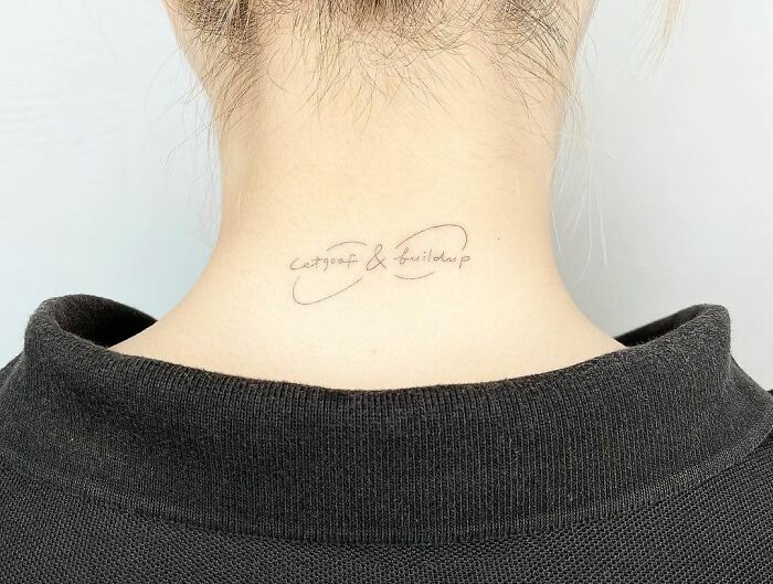 back of the neck infinity tattoo