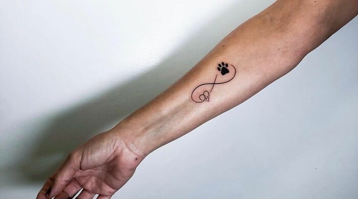 infinity tattoo with pet's paw