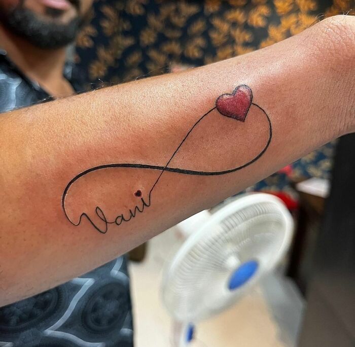 infinity tattoo with mom's name