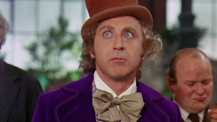 Willy Wonka looking surprised 