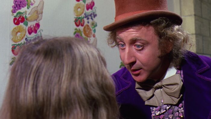 Willy Wonka talking to Veruca 