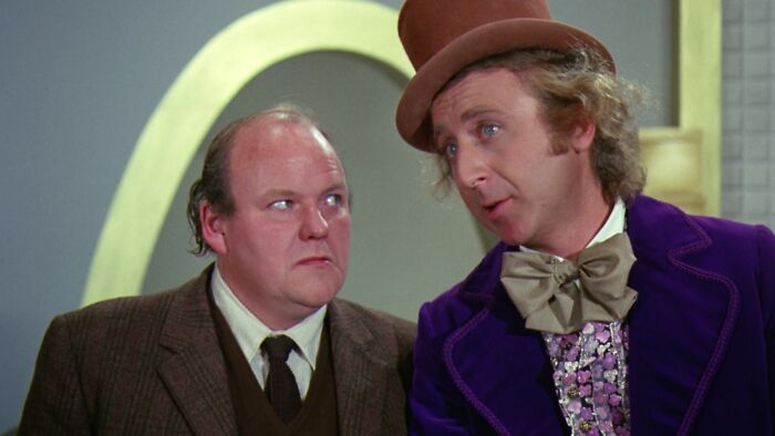 Willy Wonka talking with Mr. Salt 
