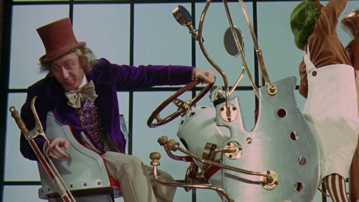 Willy Wonka driving 