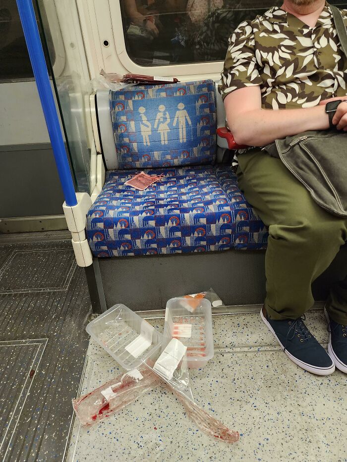 Visitng London And On The Underground We Saw Empty Meat Packages? Are Londoners Just Eating Raw Meat?