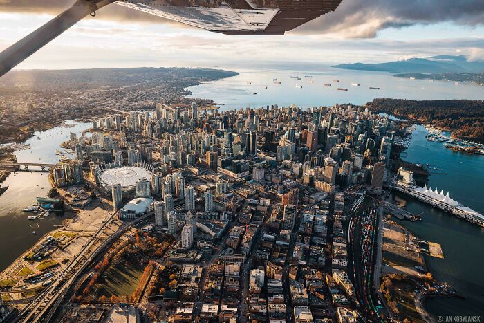 Vancouver, Bc From The Window Of An Airplane [oc]
