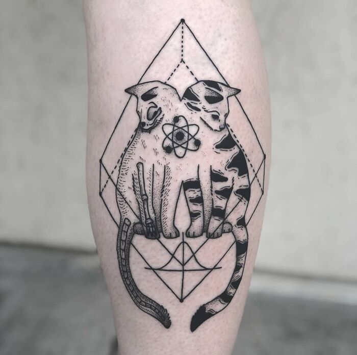 Schrödinger’s cat and quantum theory tattoo