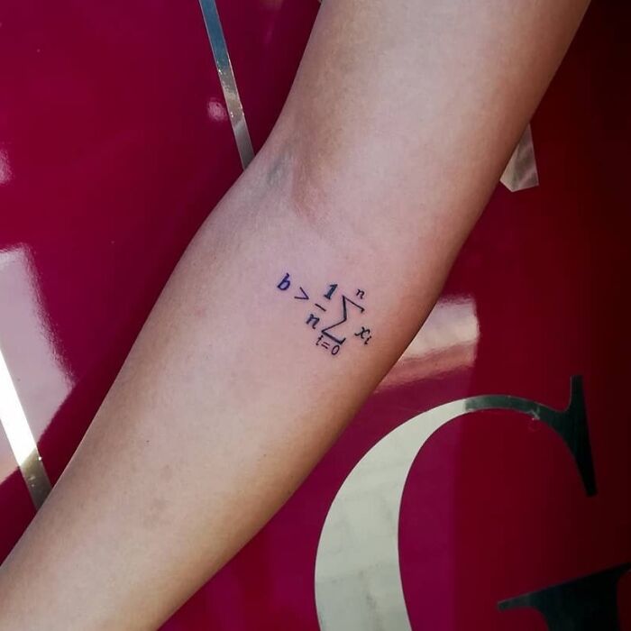 Be > Avarage equation arm tattoo