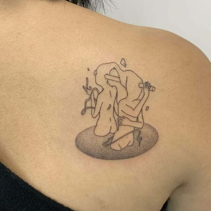 Abstract Figures back Tattoo