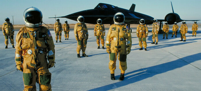 Sr-71 Blackbird Pilots. Looks Like This Picture Was Taken From A Sci-Fi Movie