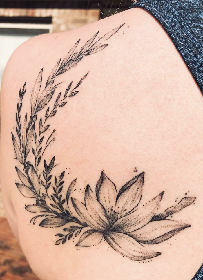 Lotus back tattoo 