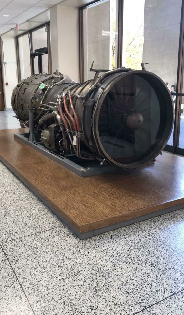 My College Has An Engine From The Concorde In The Entry Way Of One Of The Aerospace Buildings
