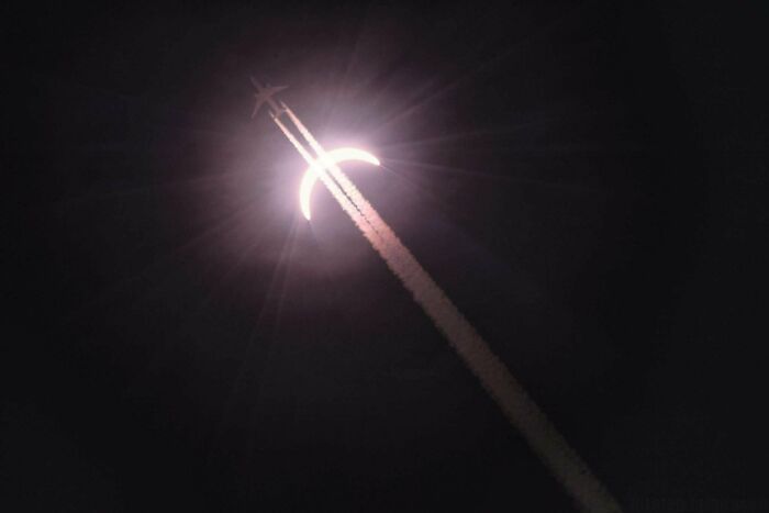 Plane Crossing Today's Eclipse