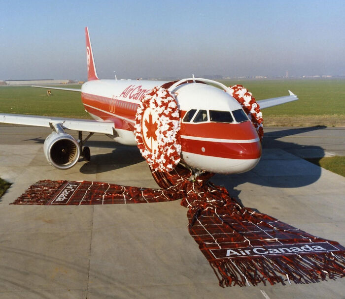 Air Canada's First Delivered A320, With Ear Warmers And A Scarf (1990)