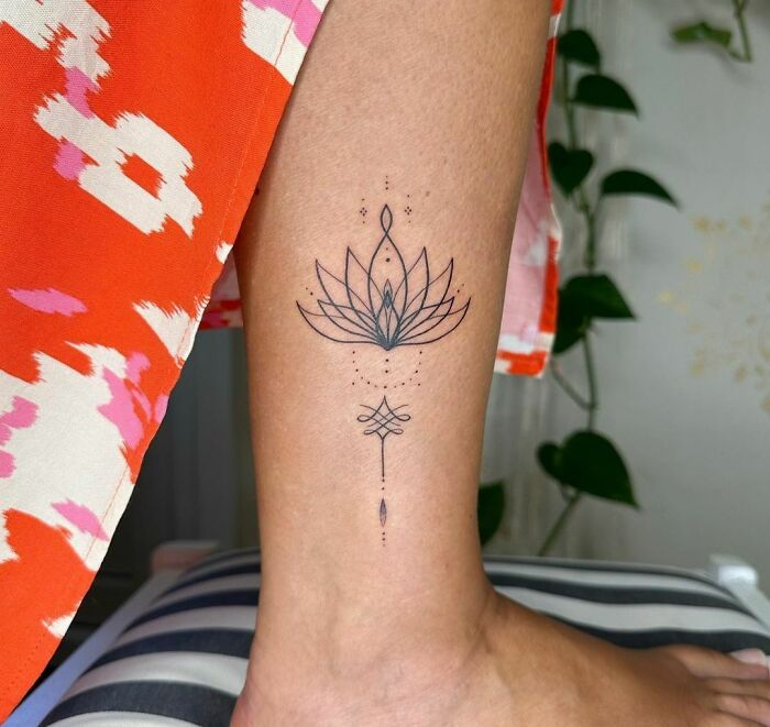 Lotus ankle tattoo 