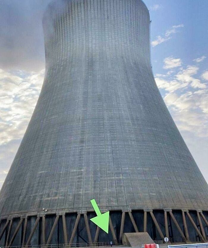 Man Compared To A Nuclear Cooling Tower