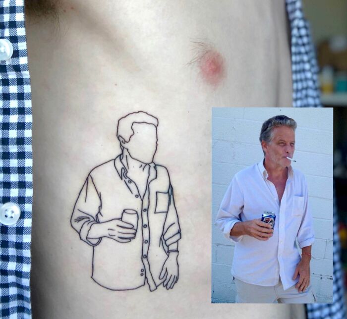 Graphic picture of dad ribs tattoo